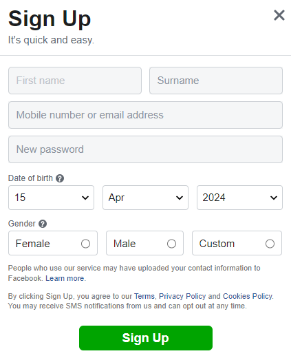 Facebook पर Account कैसे बनाए
