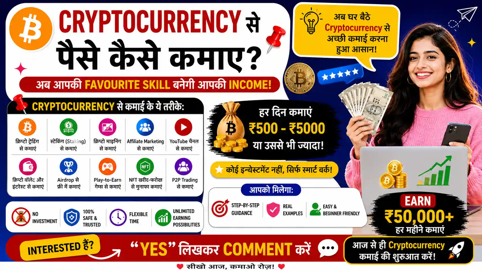 Cryptocurrency Se Paise Kaise Kamaye 2026: इन 11 तरीकों से हर महीने लाखों कमाए घर बैठे 3 Cryptocurrency Se Paise Kaise Kamaye