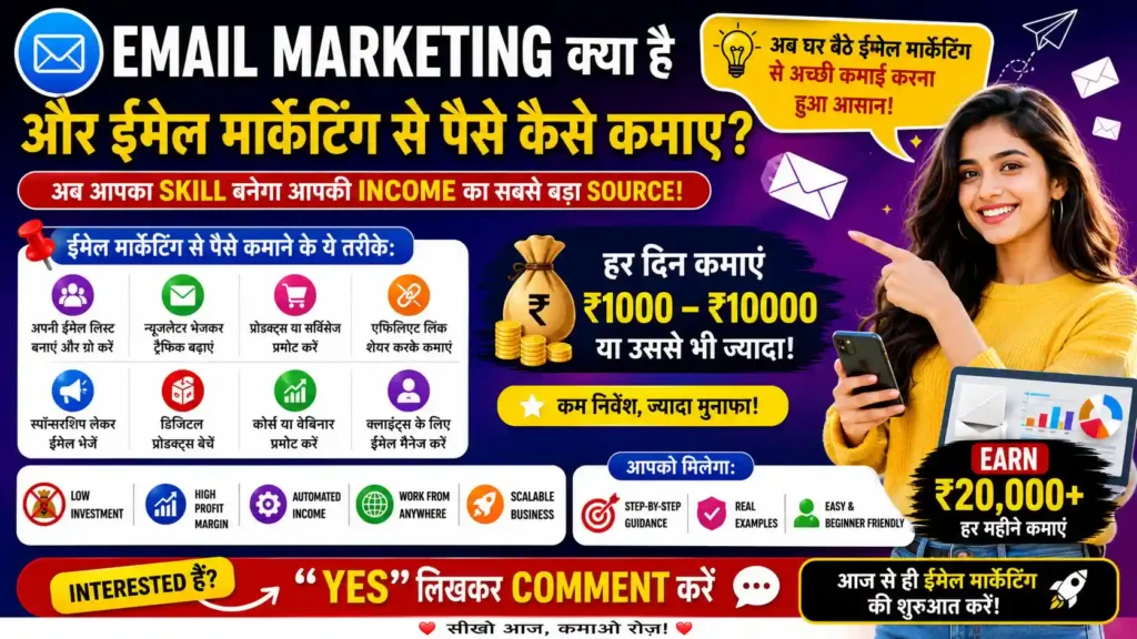 Email Marketing Kya Hai और ईमेल मार्केटिंग से पैसे कैसे कमाए? (₹30k-₹50k/महीने कमाए) 2 Email Marketing Kya Hai
