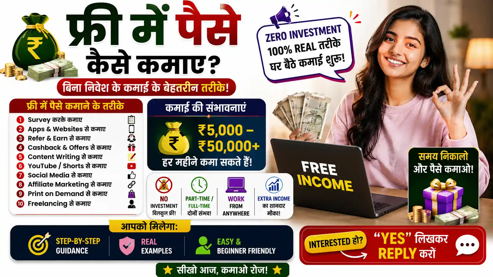 2026 में फ्री में पैसे कैसे कमाए - हर महीने ₹50,000 कमाए (जाने 20 तरीके) 2 Free Me Paise Kaise Kamaye, फ्री में पैसे कैसे कमाए