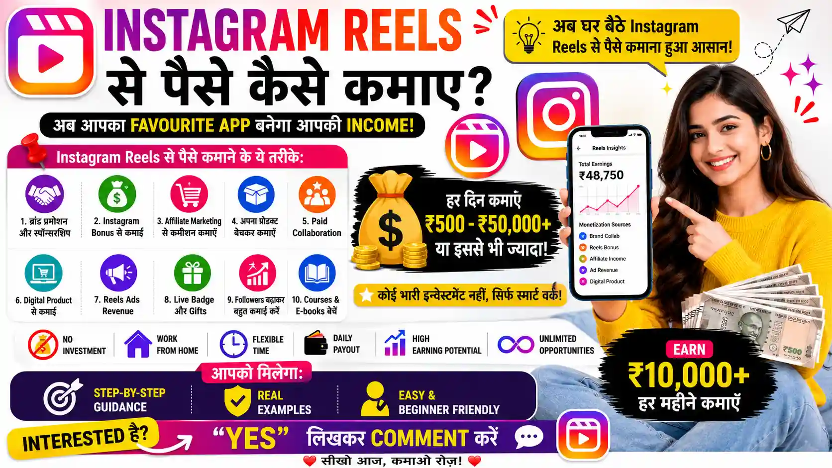 2026 में Instagram Reels Se Paise Kaise Kamaye - इन 10 तरीकों से हर दिन ₹3,500 कमाए 2 Instagram Reels Se Paise Kaise Kamaye