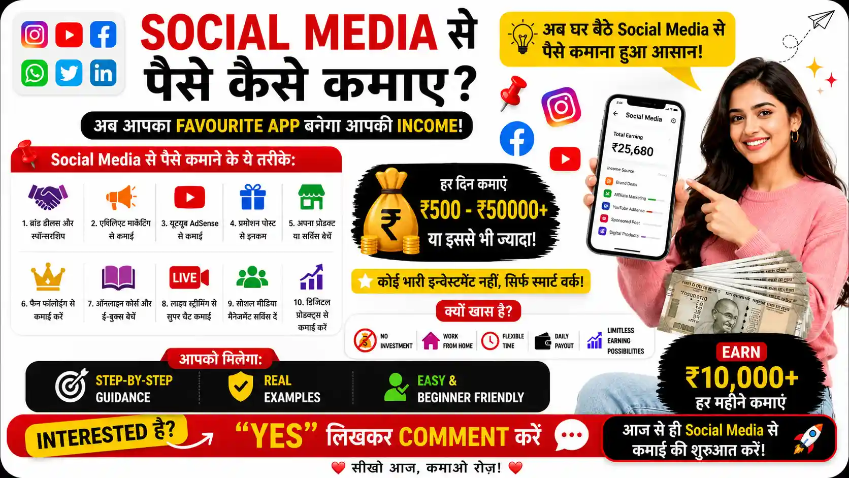 Social Media Se Paise Kaise Kamaye: 2026 में Social Media से ₹50,000/Month कमाने के 10 Proven Tips 2 Social Media Se Paise Kaise Kamaye