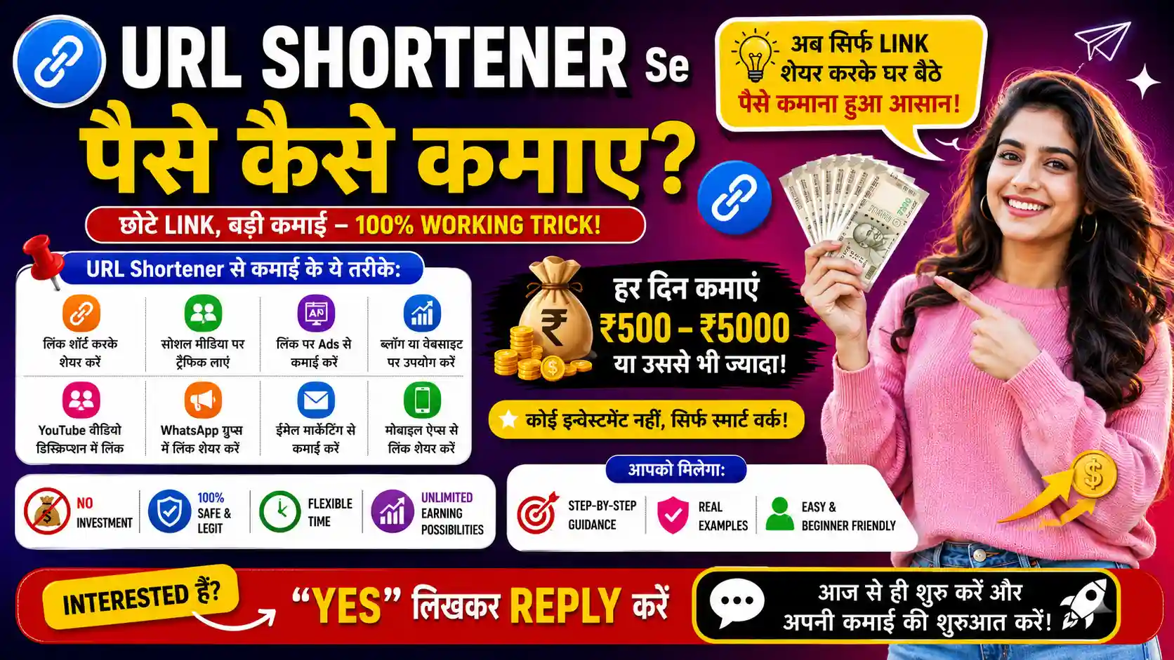URL Shortener Se Paise Kaise Kamaye - घर बैठे पैसे कमाने के 6 Proven तरीके | ₹500 Daily Income 2 URL Shortener Se Paise Kaise Kamaye