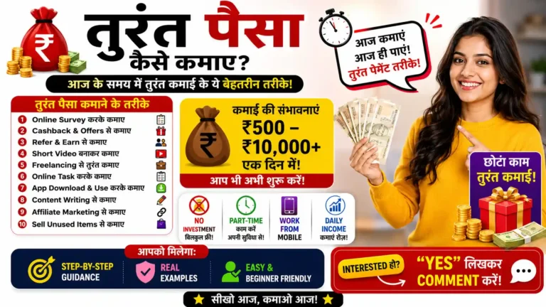 तुरंत पैसा कैसे कमाए